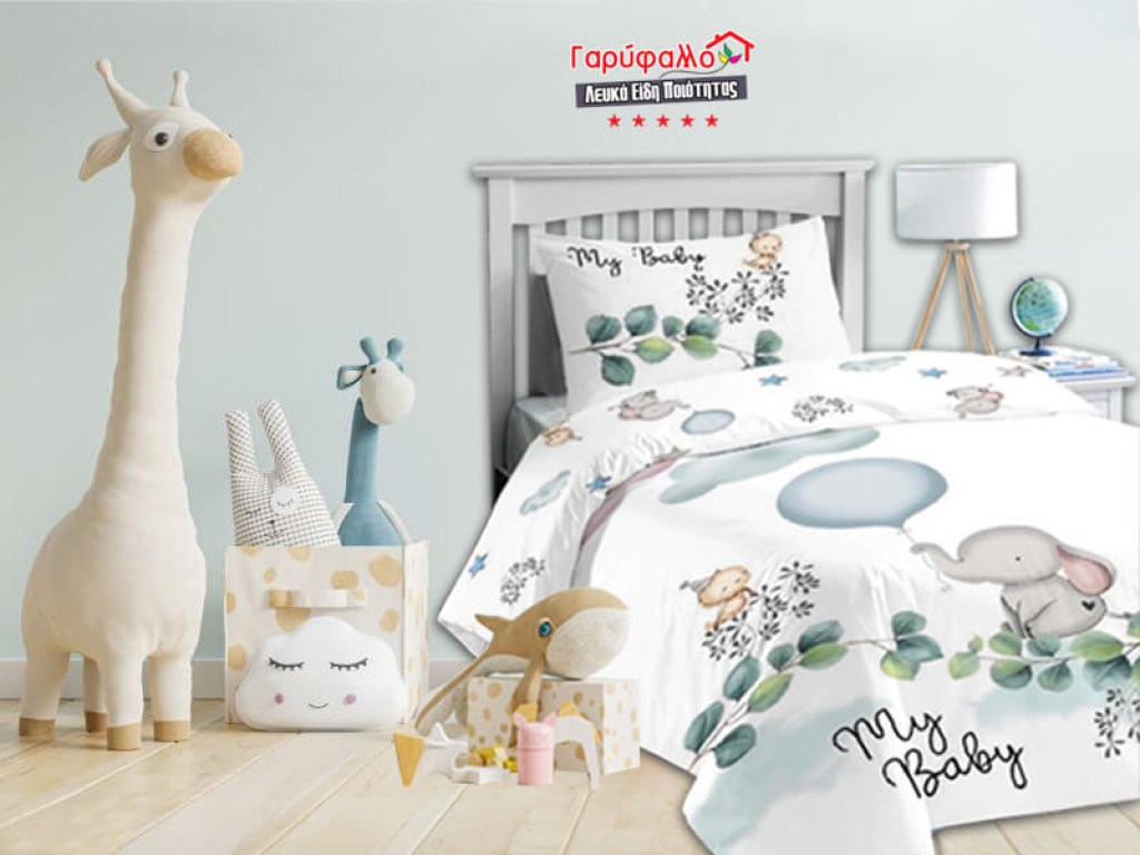 Σετ Βρεφικά Σεντόνια Κούνιας Βαμβακερά My Baby Γαρύφαλλο 120x160 | Γαρύφαλλο - Λευκά Είδη